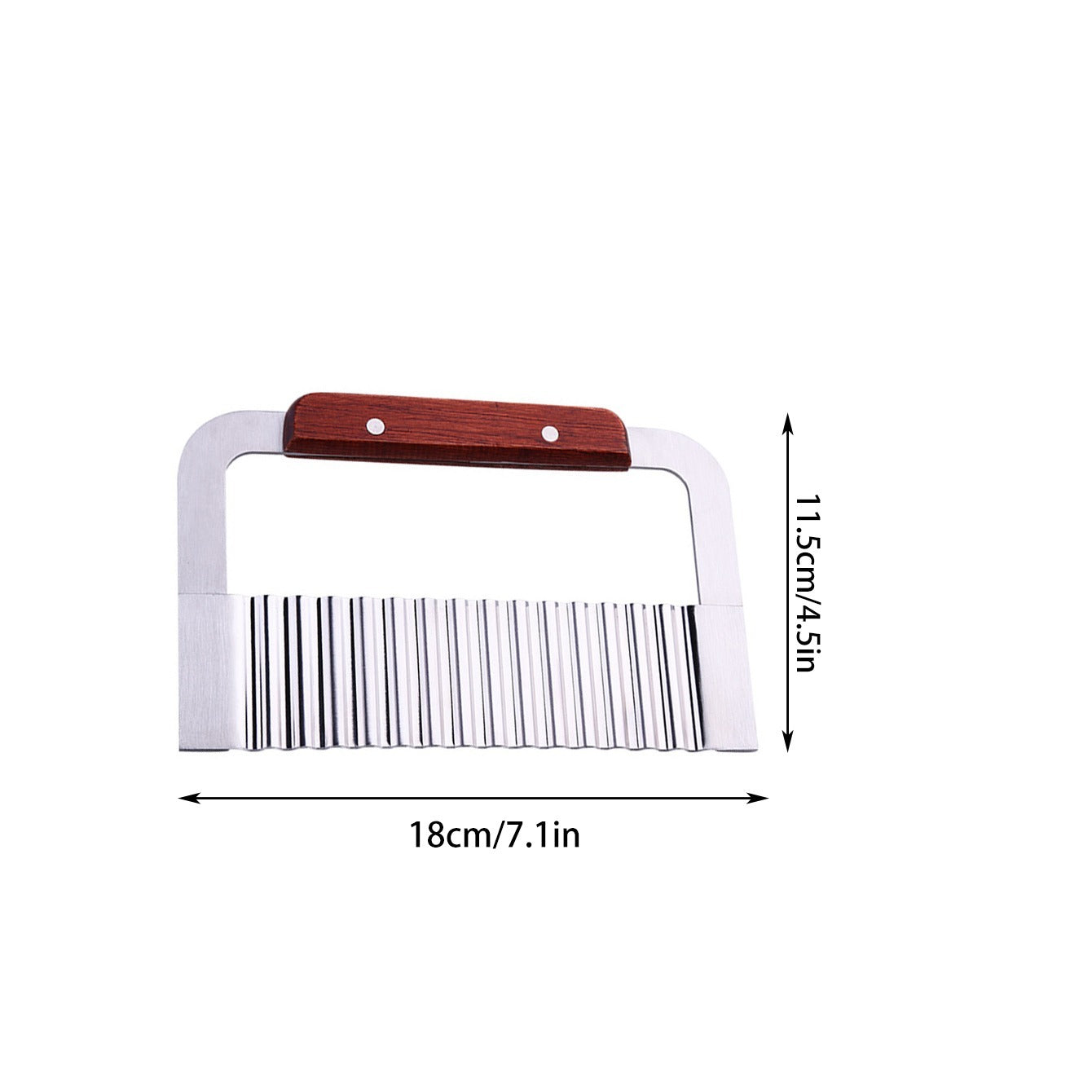 Crinkle Potato Cutter Wavy Chopper Stainless Steel Blade Kitchen Tool