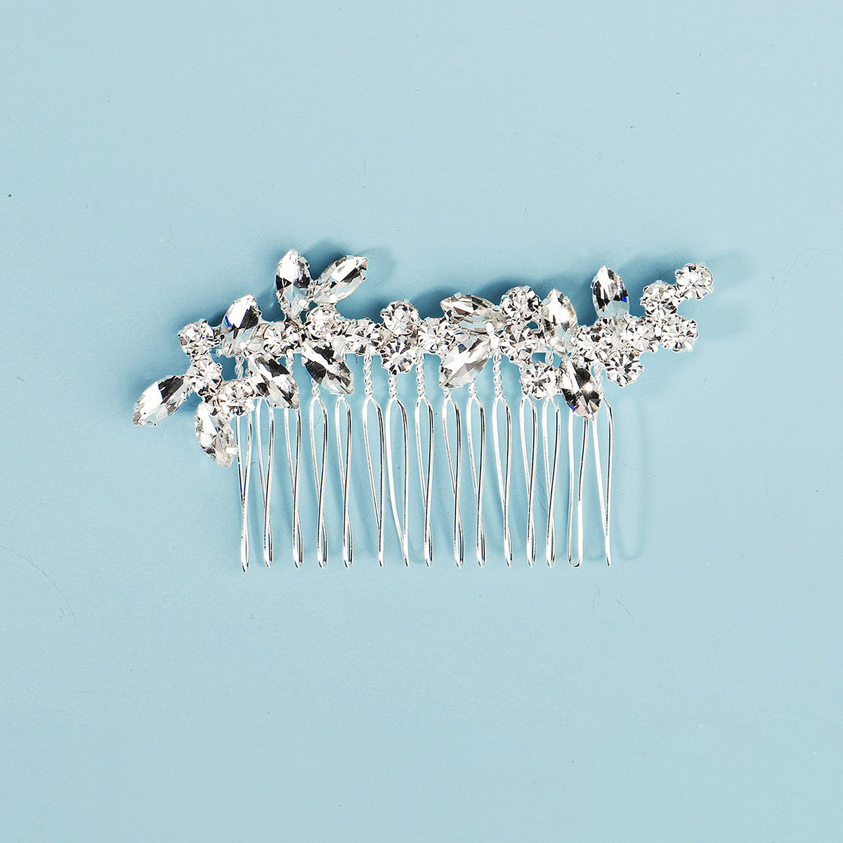 Rhinestone Bride Wedding Hair Comb Silver Bridal Hair Piece Crystal