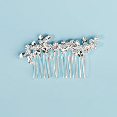 Rhinestone Bride Wedding Hair Comb Silver Bridal Hair Piece Crystal