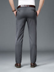 Men's Summer Dress Pants Classic Straight Leg Business Formal