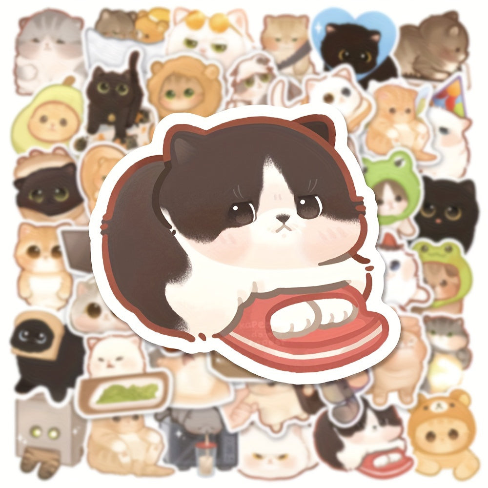 50pcs Cat Series Graffiti Stickers for DIY Decoration