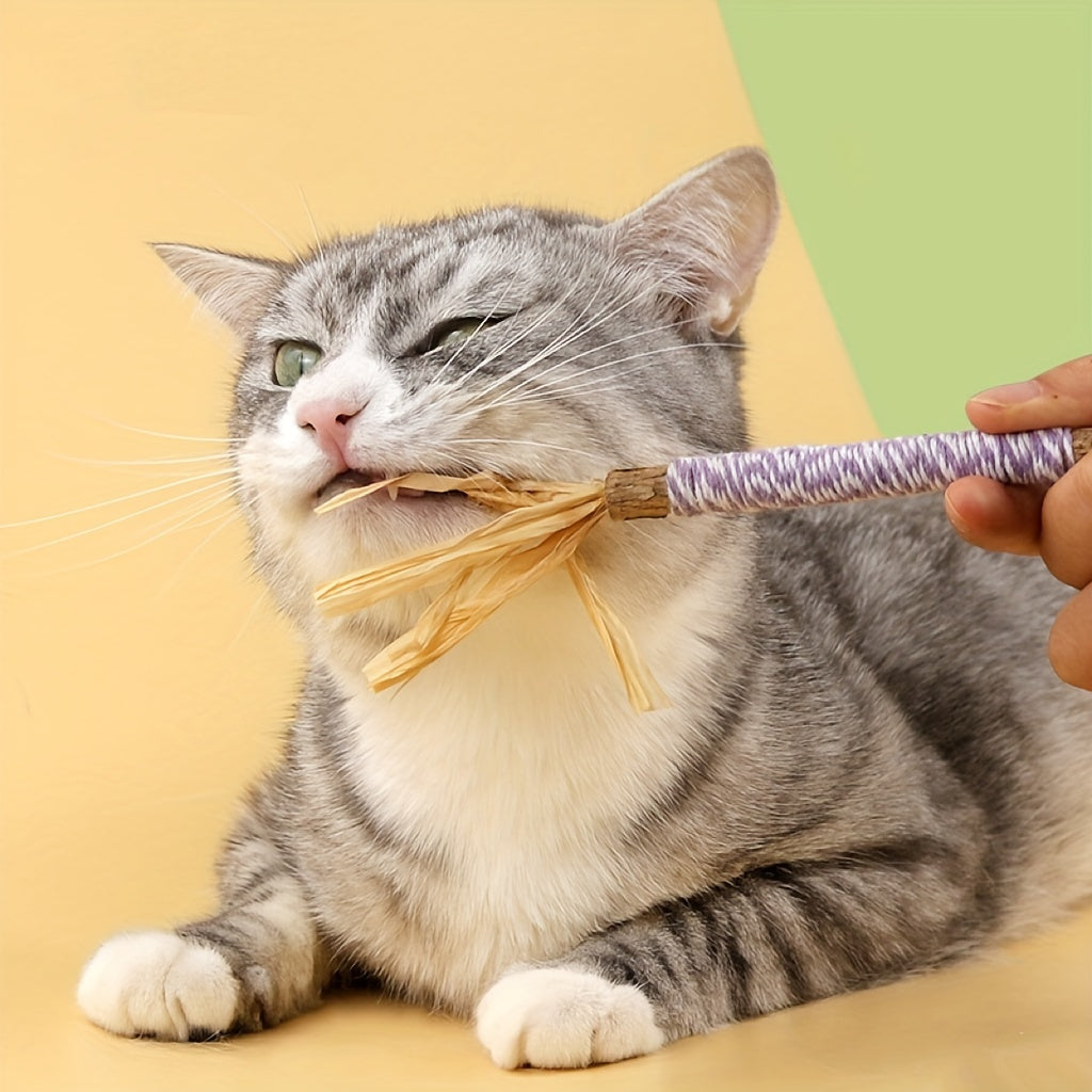 Catnip Teething Stick Cat Toy with Ball and Bell