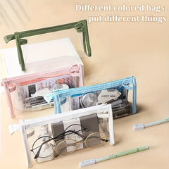 Clear PVC Waterproof Pencil Bag Stationery Organizer