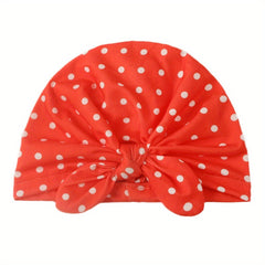 Polka Dot Rabbit Ears Baby Headscarf Hat for Daily Wear