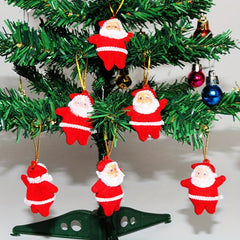 6pcs Mini Old Man Pendant Christmas Tree Decoration Golden Powder Christmas Doll