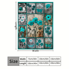 Floral Butterfly Plaid Throw Blanket Soft Lightweight Blanket