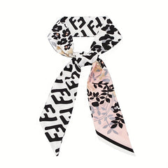 2pcs Pink Skinny Scarf Long Ribbon Neckerchief Twilly Scarf