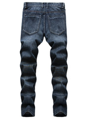 Men's Vintage Washed Slim Straight Denim Pants