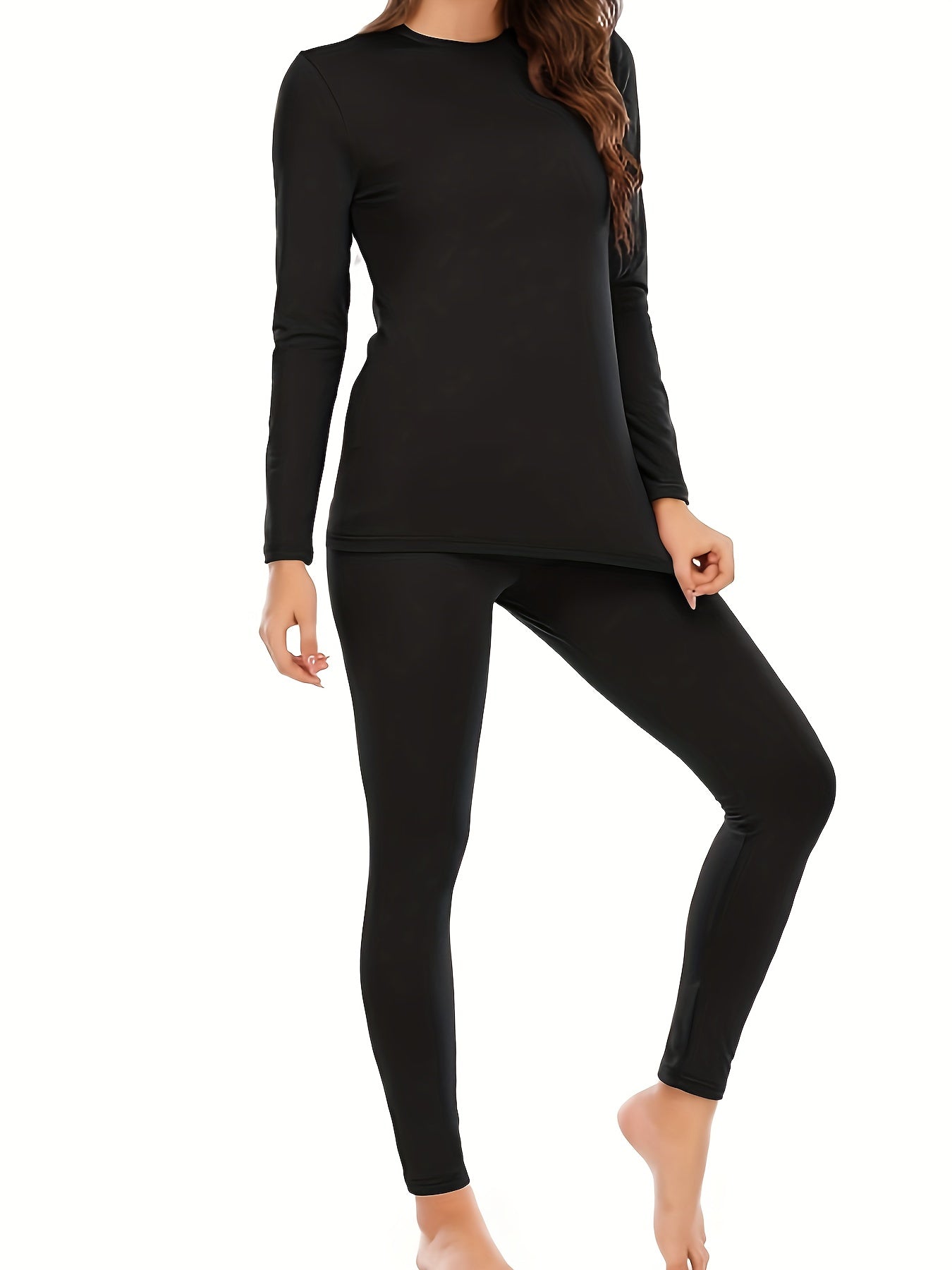 Women's Thermal Underwear Set Fleece Lined Base Layer Top & Leggings