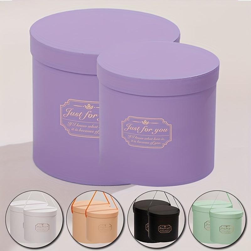 Round Flower Packaging Box, Portable Cylinder Hugging Bucket