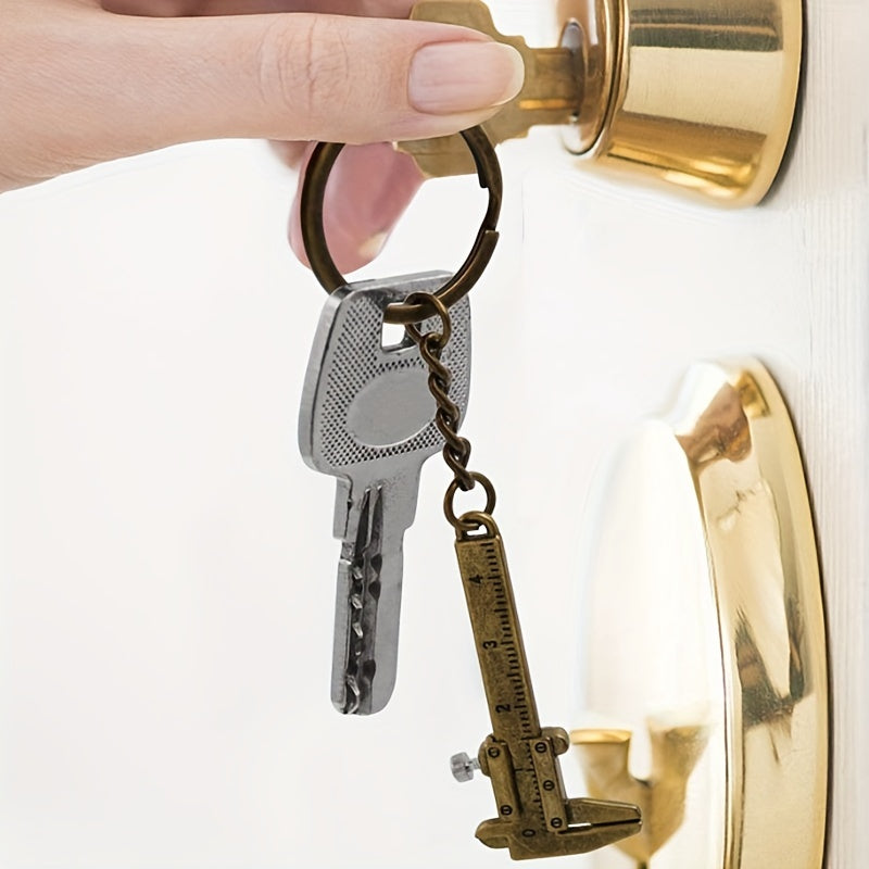 Mini Zinc Alloy Keyring Measuring Tool Bronze Keychain Pendant