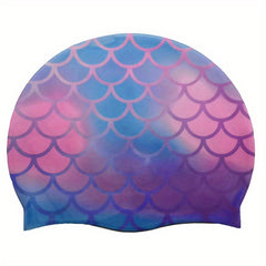 Unisex Mermaid Swim Cap Silicone Waterproof Shower Cap