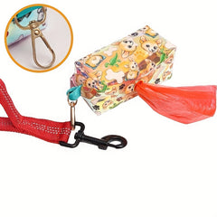 Portable Cartoon Pet Bin Bag Holder Dog Poop Bag Dispenser For Dog Leash
