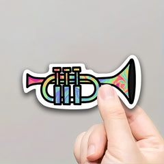 Colorful Trumpet Vinyl Stickers Durable Adhesive for Music Lovers