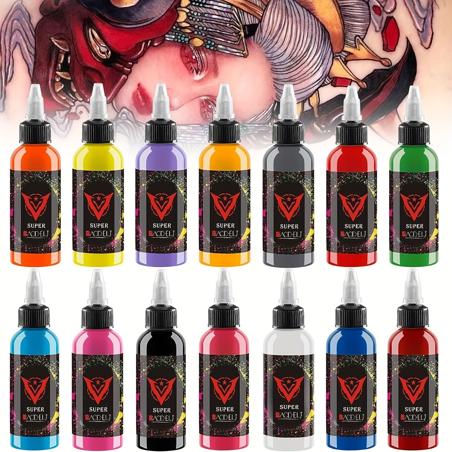 14pcs Professional Tattoo Ink Set Long Lasting Tattoo Pigment Set