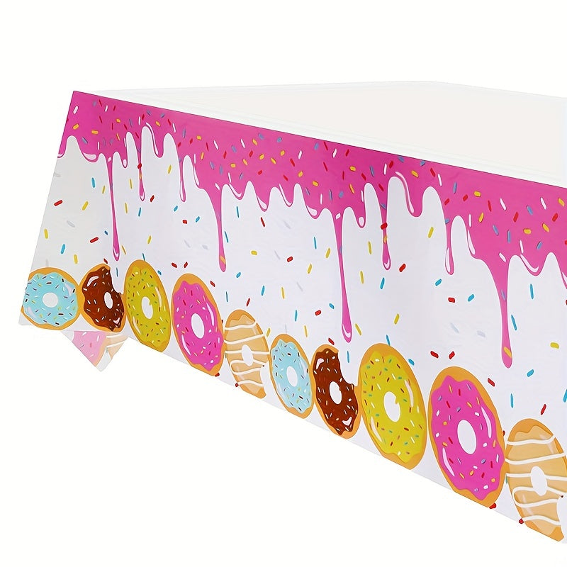 Donut Dessert Theme Table Cover for Birthday Party Decorations