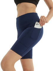 High Waisted Side Pockets Sports Shorts Yoga & Biker Shorts