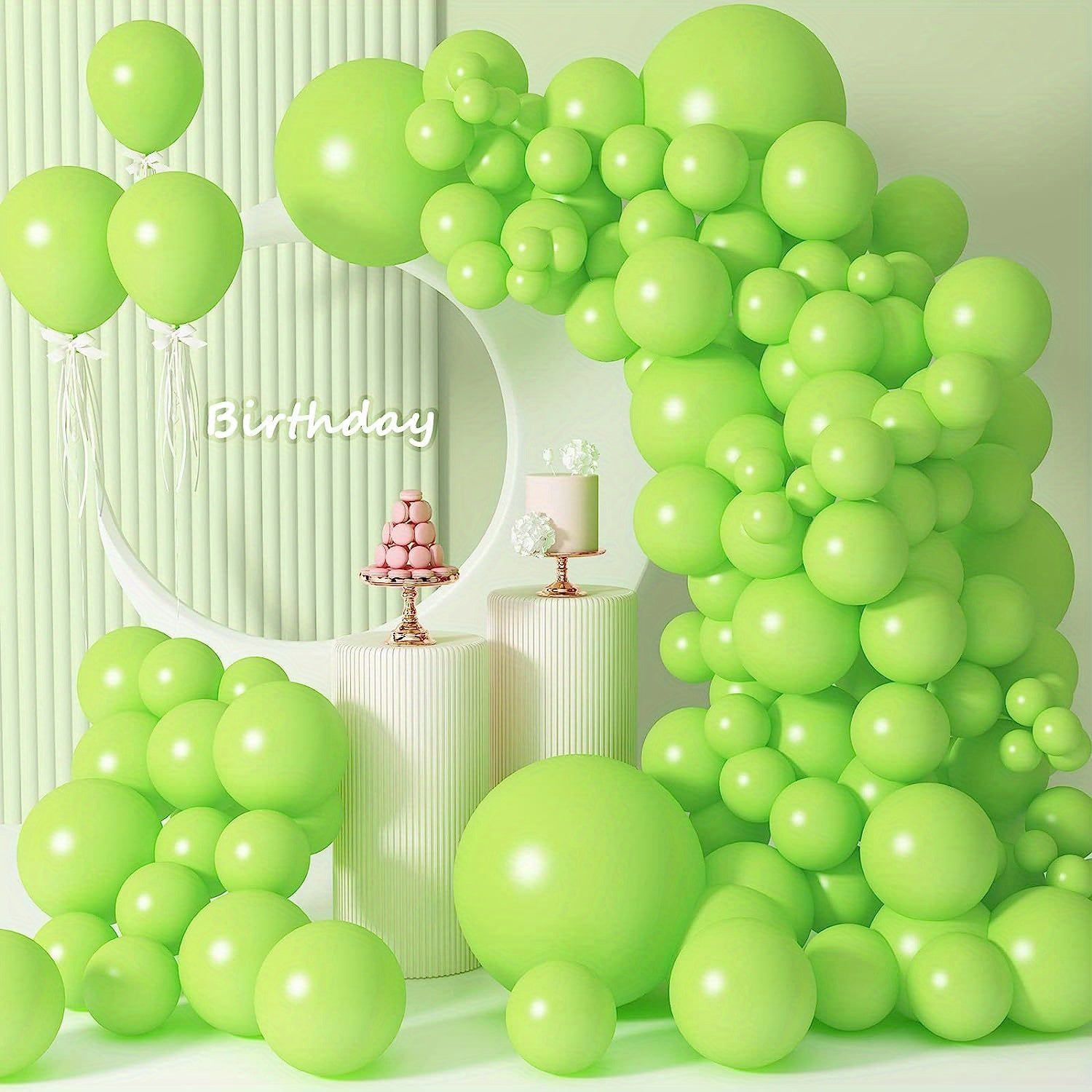 95pcs Light Green Balloons 18 12 10 12 7 Cm Fruit Green Latex Party Balloons