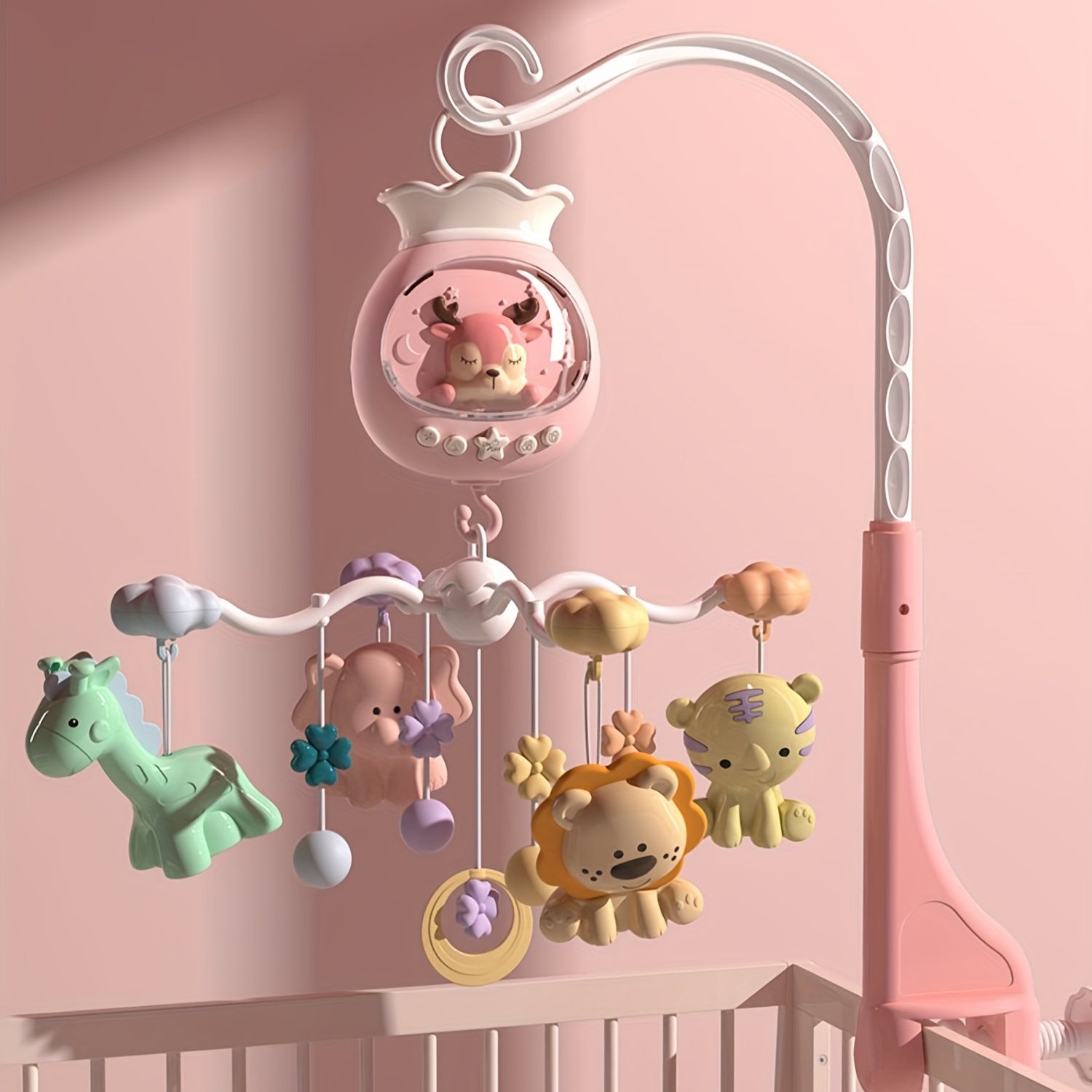 Cute Lucky Bell Bed Rattle & Plush Rings for 0-3 Year Olds