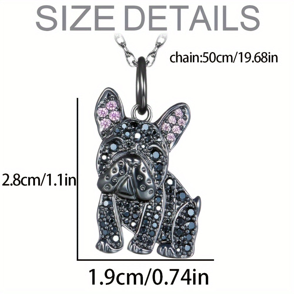 French Bulldog Rhinestone Pendant Necklace Pet Dog Jewelry