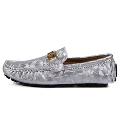 Women's PU Leather Loafer Shoes Metal Decor Slip On Boat Shoes