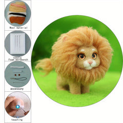 Cartoon Lion Punch Needle Starter Kit DIY Embroidery Yarn Punch H