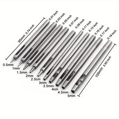 10pcs Leather Hole Punch Cutter Set Leather Working Tools DIY Craft Tool Kit