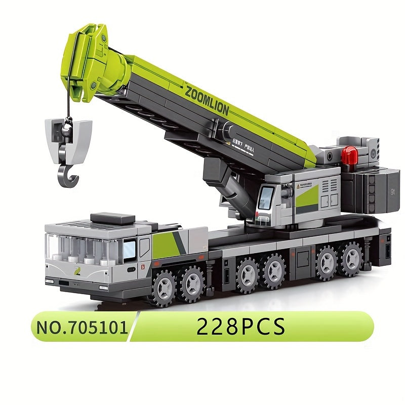 Construction Vehicle Building Blocks Excavator Cement Truck Crane Bulldozer DIY