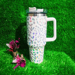40oz Leopard Pattern Insulated Cup Stainless Steel Water Bottle