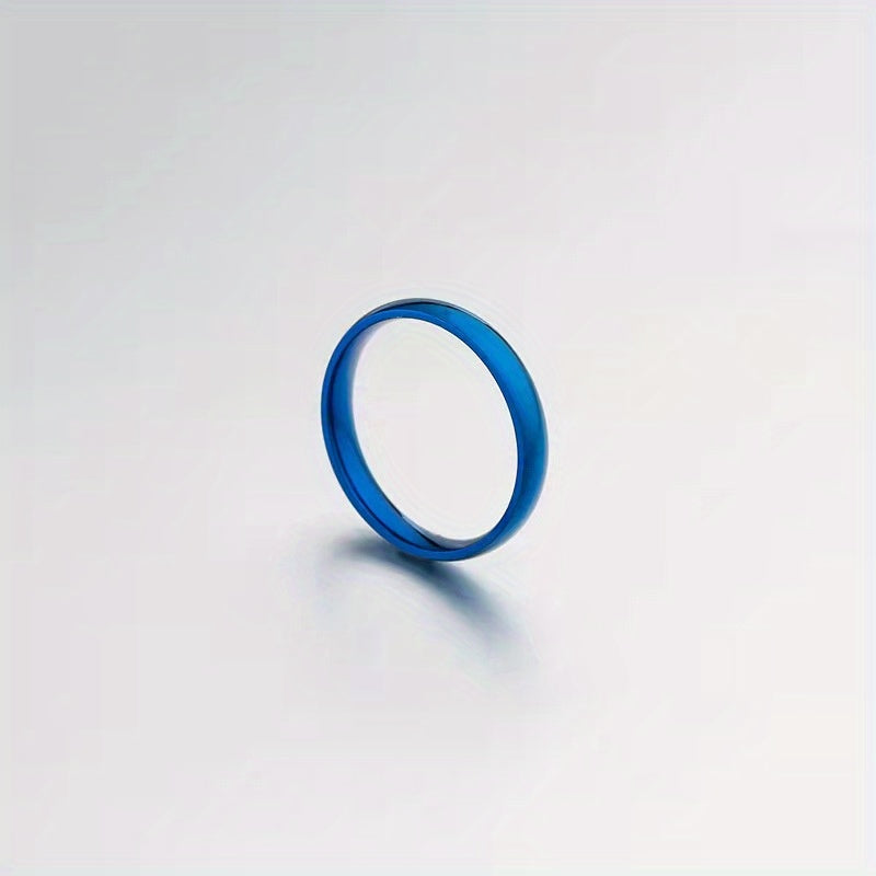 4MM Wide Stainless Steel Ring Glossy Inner And Outer Arc Jewelry