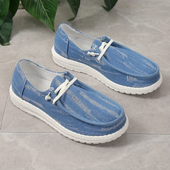 Women's Canvas Lace Up Outdoor Shoes Lightweight Comfortable Sneakers
