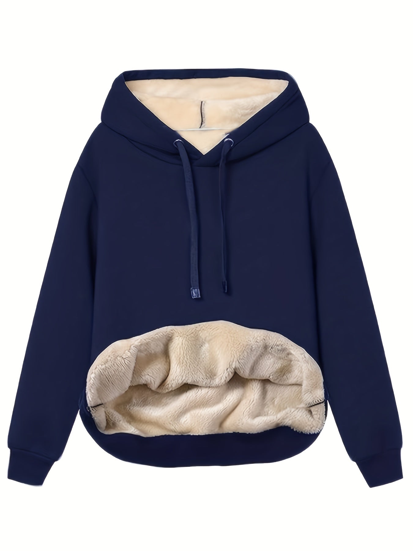 Solid Kangaroo Pocket Hoodie Long Sleeve for Fall & Winter