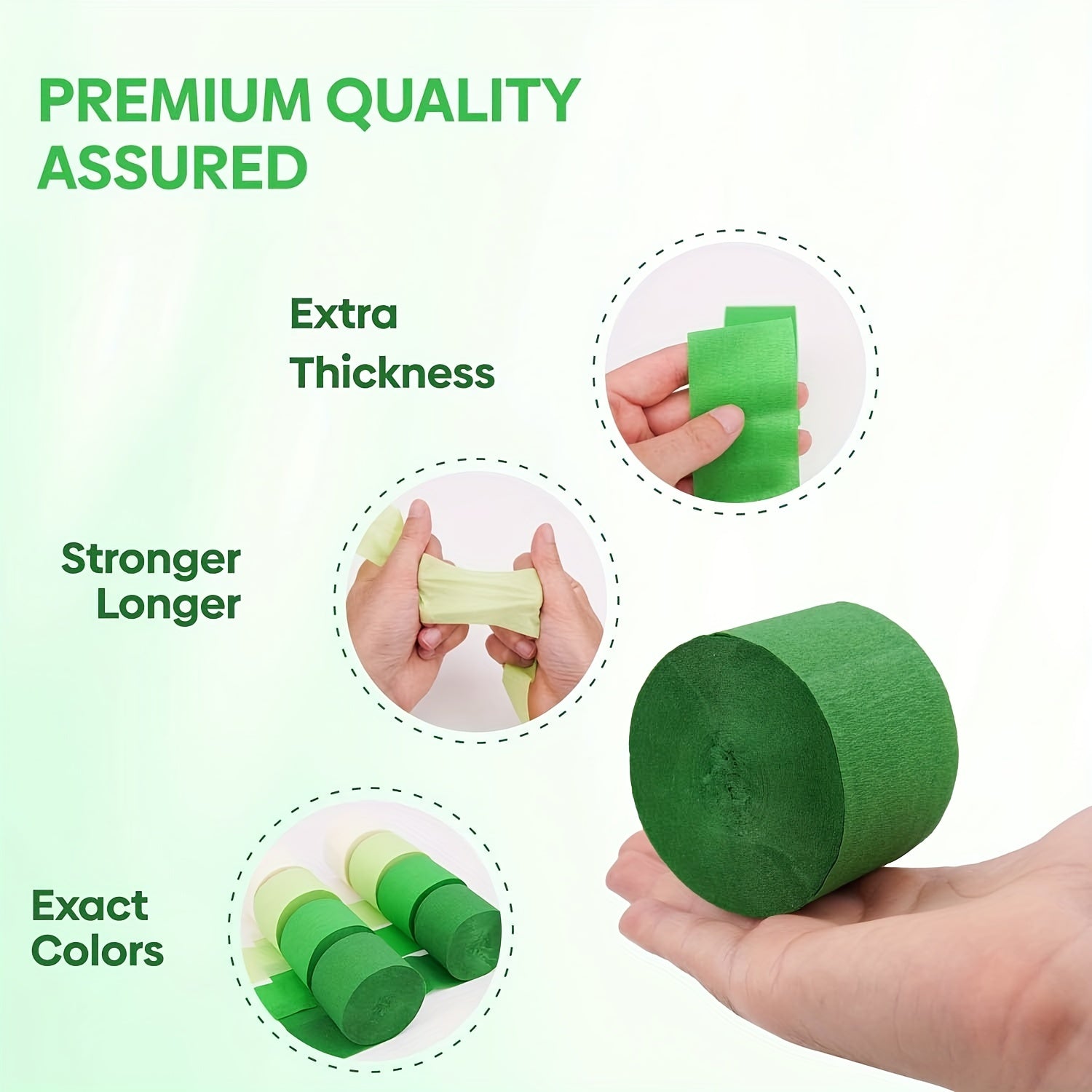 8 Rolls Green And Crinkle Paper Ribbon 199 95 Meter Value Pack