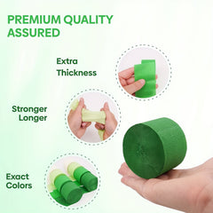 8 Rolls Green And Crinkle Paper Ribbon 199 95 Meter Value Pack