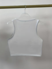 Bear Print Y2K Crop Tank Top Sleeveless Crew Neck Casual Top