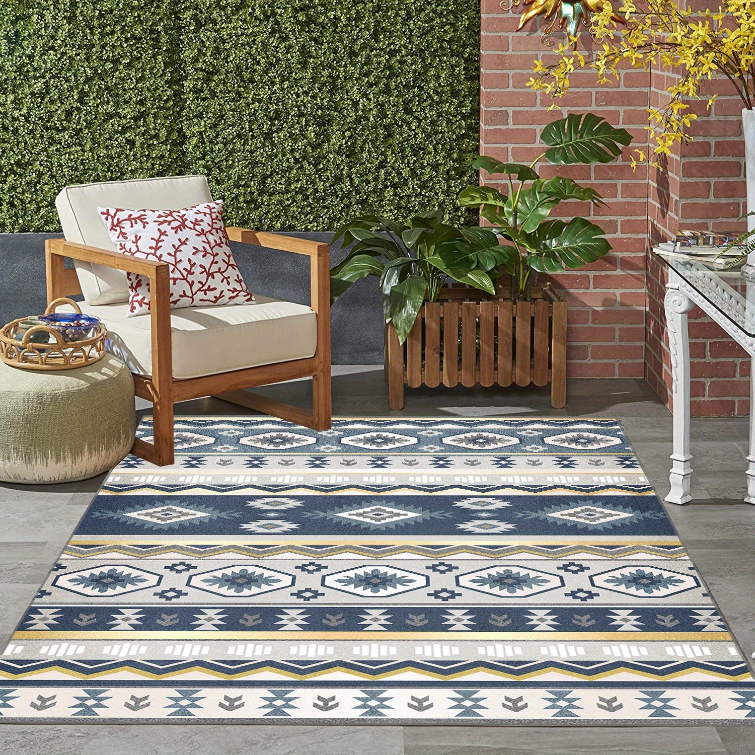 Waterproof Non Slip Indoor Outdoor Rug for Camper RV Patio