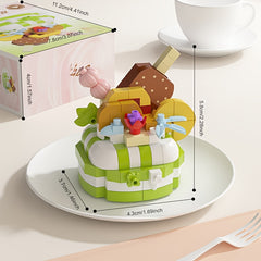 163pcs Small Particle Party Cake Building Blocks Toy Set