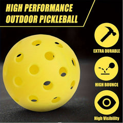 6pcs 40 Holes 74mm Pickleball PE High Elastic Pickleball Training