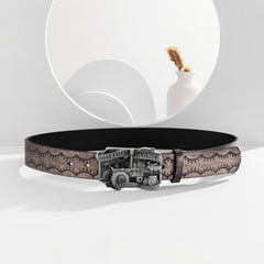 Vintage Car Buckle Belt Waist Belt Western Style Cowboy PU Leather Belt