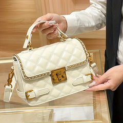 Quilted Crossbody Bag for Women with Detachable Strap