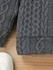 Girls Cable Knit Hooded Sweater Cardigan Button Up Hoodie Coat