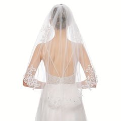 Bridal Veil Short Lace Edge Wedding Hair Accessory