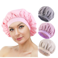 Waterproof Reusable Women's Shower Cap Double Hair Cap PEVA Lined