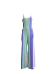 Colorblock Loose Fit Cami Wide Leg Jumpsuit Plus Size