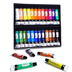 MEEDEN 24 Tube 12ml Paint Set Vibrant Colors Non-toxic Painting Set