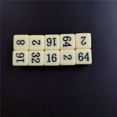 10pcs 16mm Yellow Right Angle Acrylic Number Dice Set