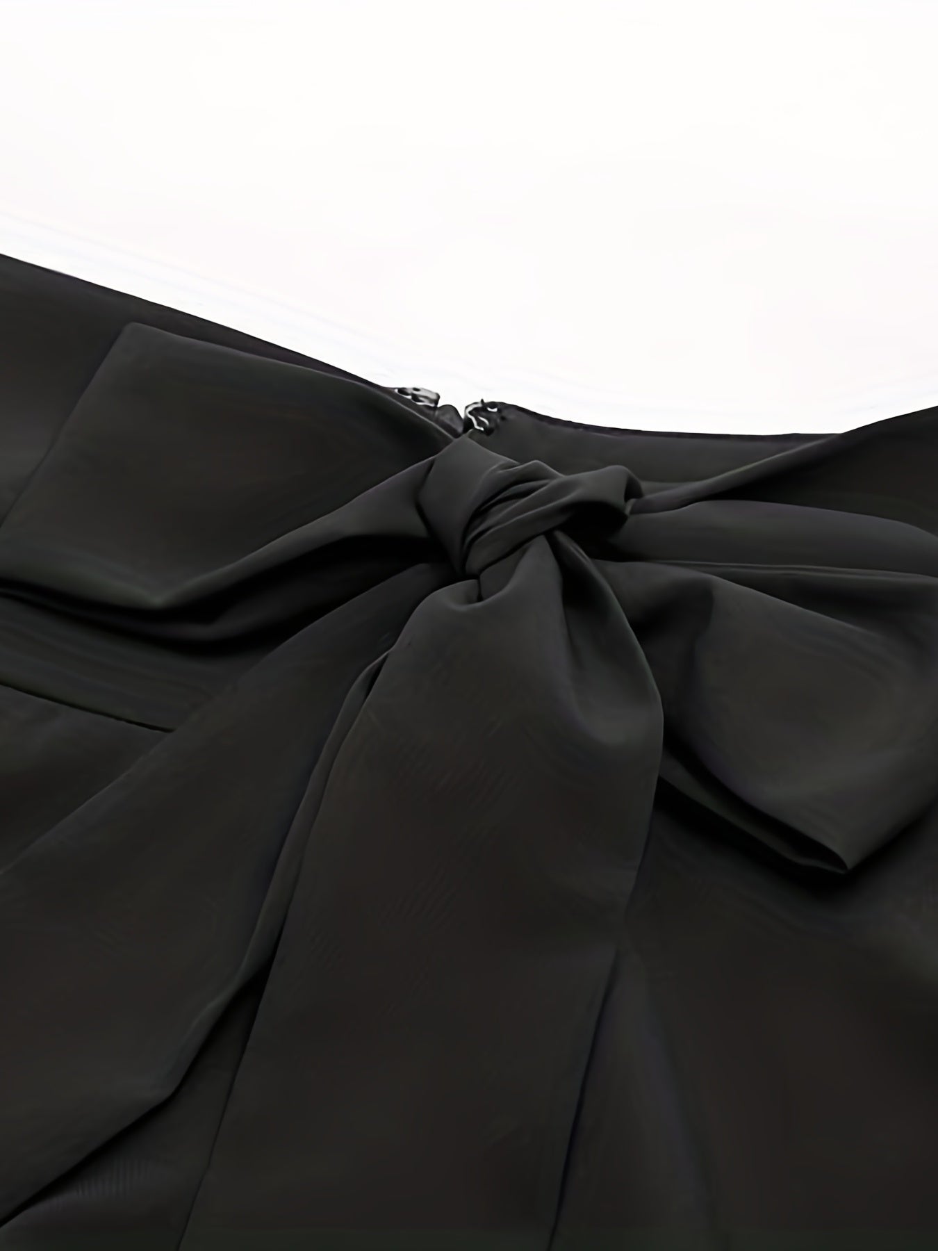 Solid Bow Knot A-line Skirt