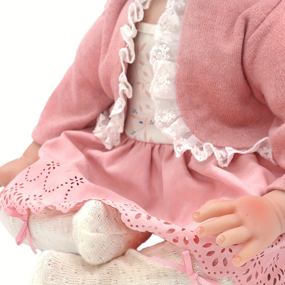 Peach Pink Doll Outfit for 18" Reborn Dolls - Lace Skirt Set