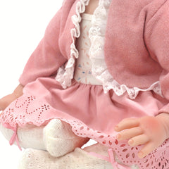Peach Pink Doll Outfit for 18" Reborn Dolls - Lace Skirt Set