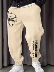 Anime Handsome Boy Drawstring Sweatpants Loose Fit Casual Joggers for Men